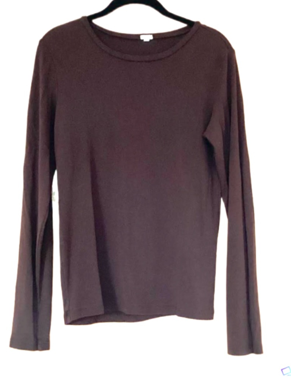 J Crew Womens Brown Ribbed Long Sleeve T Shirt, L